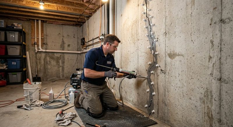 Basement Crack Repair in Old Saybrook, CT