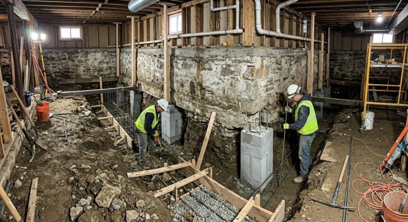 Basement Underpinning in Old Saybrook, CT