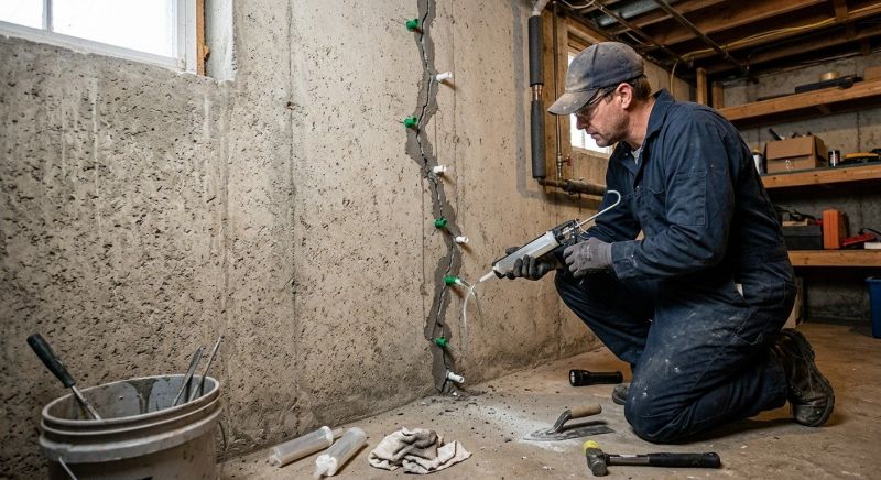 Cracked Basement Floor Repair in Old Saybrook, CT