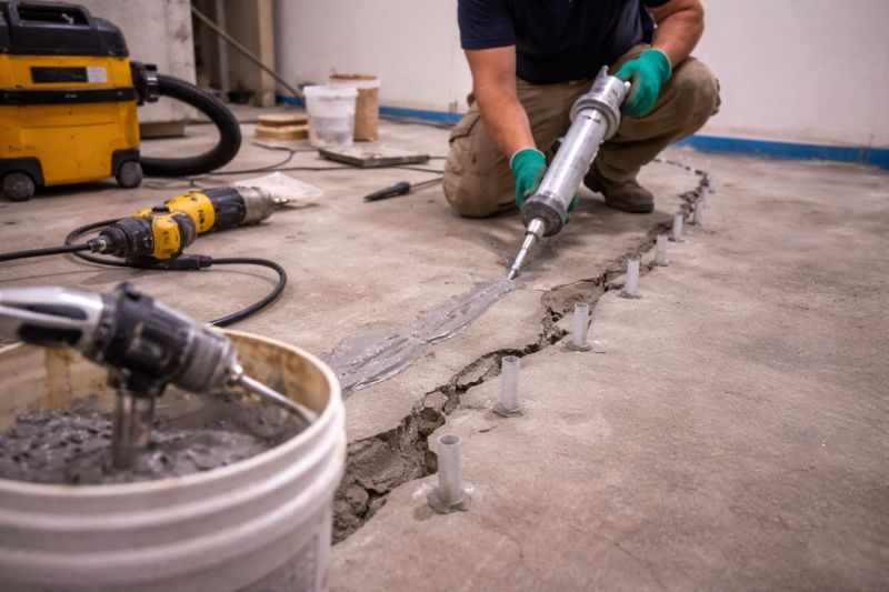 Cracked Basement Floor Repair in Old Saybrook, CT