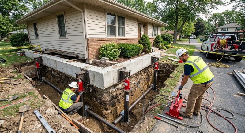 Foundation Jacking in North Branford, CT