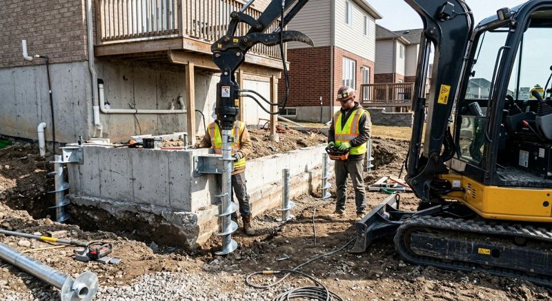 Helical Piers Installation in Old Saybrook, CT