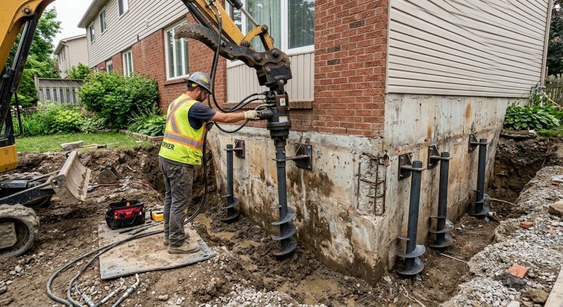 Helical Pile Installation in Old Saybrook, CT