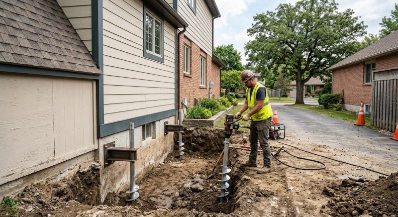 Helical Pile Installation in Old Saybrook, CT