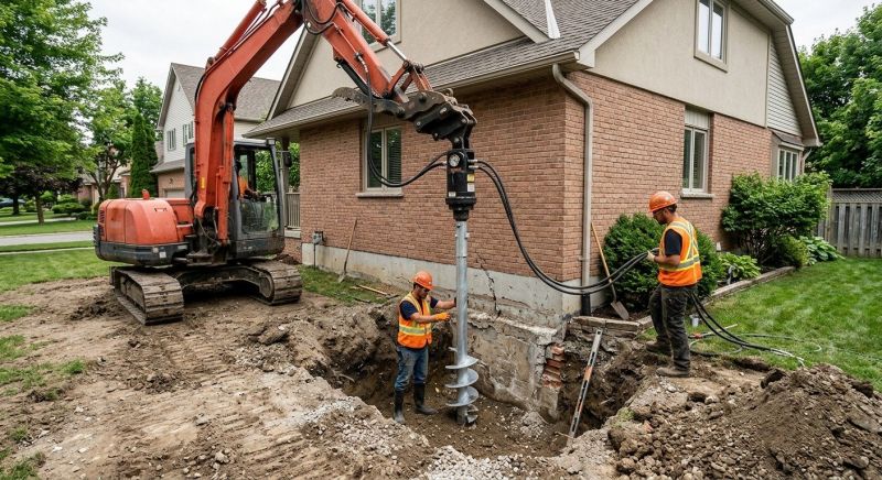 Helical Pile Installation in Old Saybrook, CT