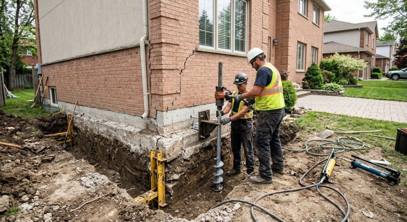 Sinking Foundation Repair in Groton, CT