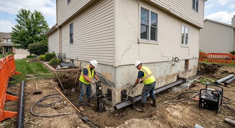 Sinking Foundation Repair in Madison, CT