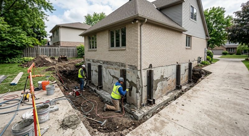 Sinking Foundation Repair in North Branford, CT