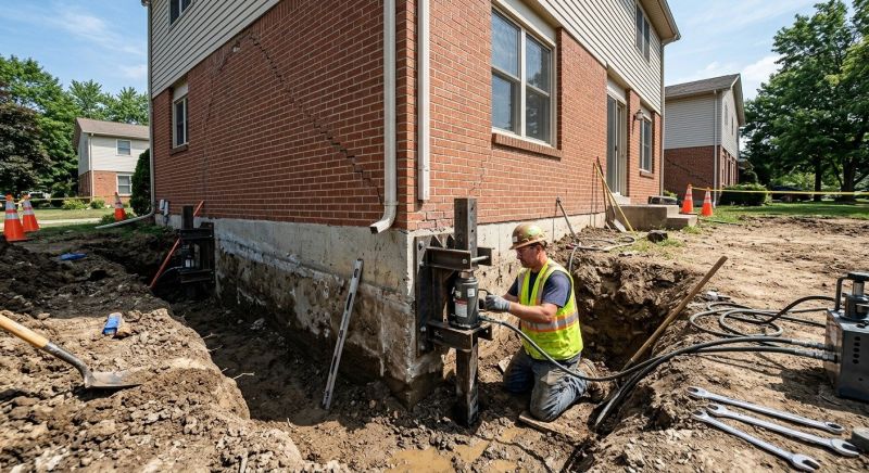 Sinking Foundation Repair in Waterford, CT